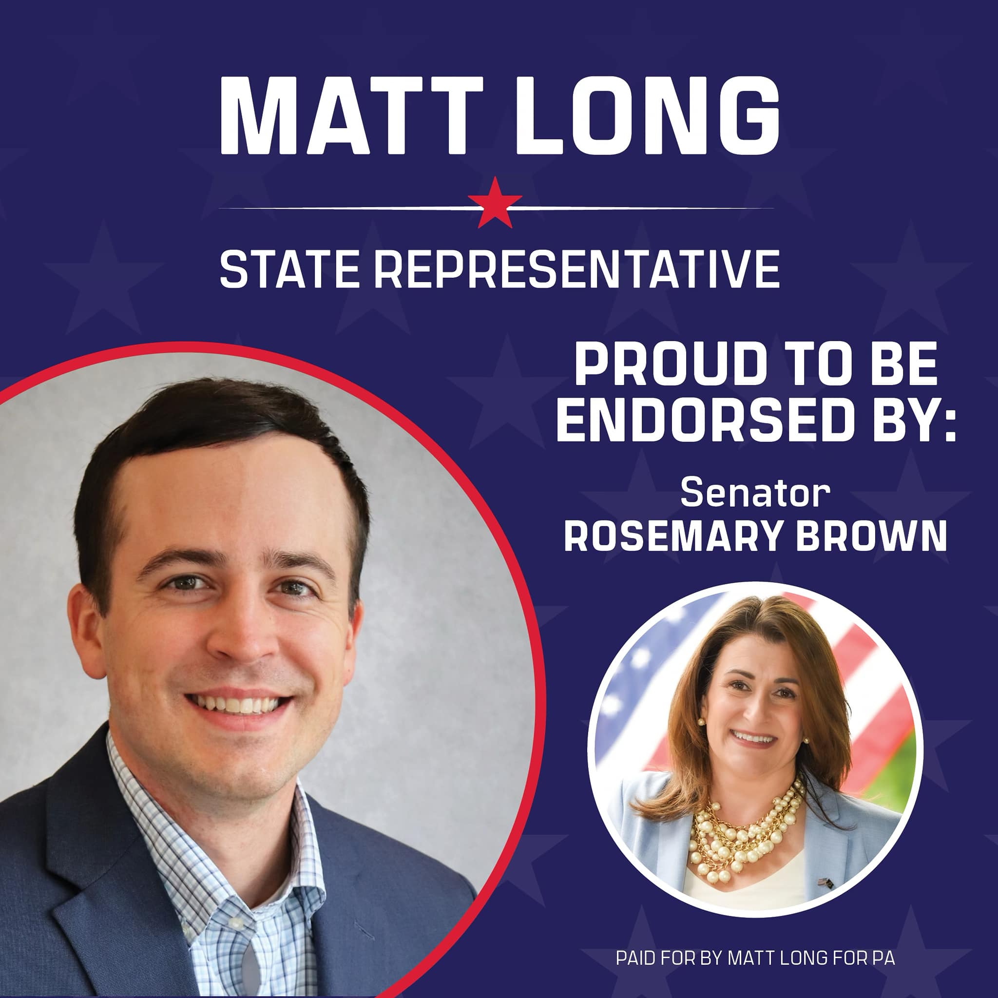 Matt Long Endorsed by Rosemary Brown for PA House District 115