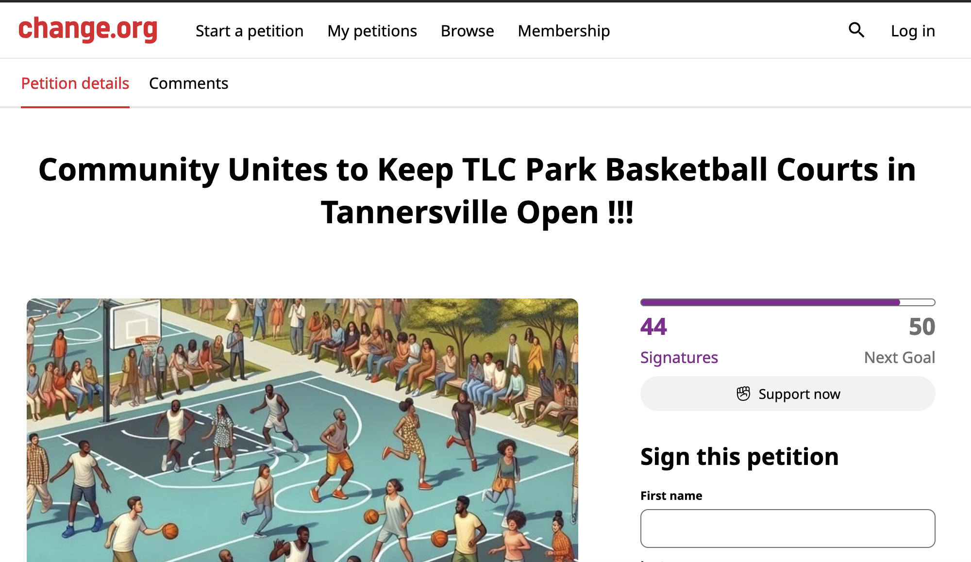 TLC Park Petition