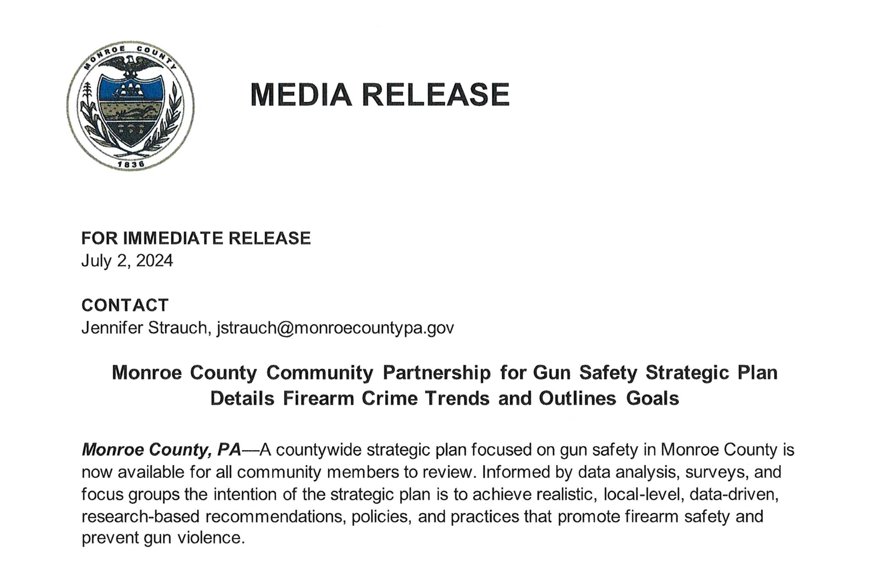 Community Partnership for Gun Safety Strategic Plan Details