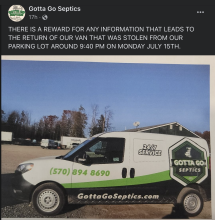 Reward: Stolen Van