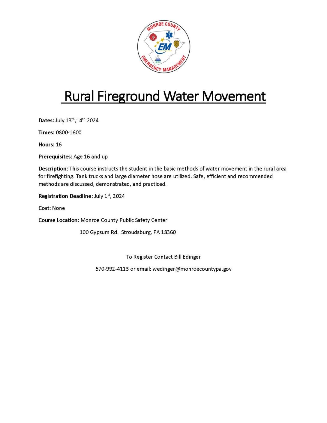 Rural Fireground Water Movement